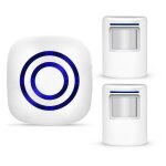 Kit de sonnette lectrique sans fil avec 1 rcepteur et 1 dtecteurs de mouvement capteur d'alarme visiteur ...