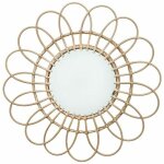Miroir d�coratif en rotin - d�coration murale - miroir en rotin - pour salon, chambre � coucher, couloir ...