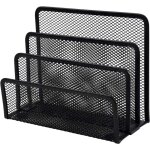 Porte - lettre en m�tal noir, petit porte - lettre de bureau, collecteur de catalogue en m�tal � 3 compartimen ...