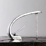 Ensoleille - robinet lavabo mitigeur vasque cascade � monotrou robinetterie � monocommande de col m�langeur ...