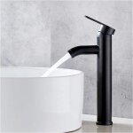 Ensoleille - robinet noir mat cuivre mitigeur lavabo salle de bain robinet eau chaud froid mate bassin ...