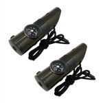 Ensoleille - sifflet multifonction ext�rieur sept en un sifflet de survie sifflet de sauvetage avec boussole ...