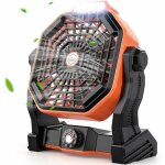 Ventilateur de camping rechargeable avec lumires led rglable, ventilateur bureau silencieux rglage ...