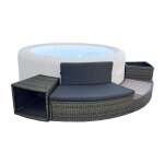 Bestway - destockage - entourage rotin pour spa lay - z - spa 180 cm - gris anthracite