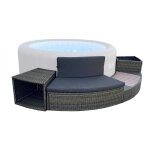 Destockage - entourage rotin pour spa bestway lay - z - spa 200 cm - gris anthracite