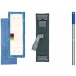 Le plus de l'entretien - balai  plat : monture de lavage + 2 franges microfibres + 1 manche