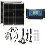 Eosnow - kit de panneaux solaires 50w, 60a, contrleur de charge solaire, ensemble avec 2 sorties usb, ...