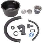 Eosnow - mini barre d'vier de cuisine ronde, bassin en acier inoxydable, bol simple avec accessoires ...
