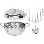 Eosnow po�le � frire en acier inoxydable avec couvercle thermom�tre ustensiles de cuisine friteuses 2, ...