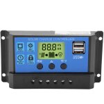 Eosnow - pwm 12 v 24 v double usb rgulateur de charge de panneau solaire cran lcd 20a (yjss - 20a)