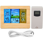 Eosnow station m�t�o num�rique lcd sans fil, horloge, thermom�tre, humidit� int�rieure et ext�rieure ...