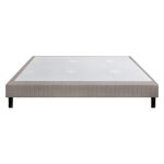Sommier epeda confort medium deco nature 90x190 tissu gris fonc lattes
