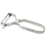 Eplucheur professionnel 130mm en acier inoxydable chrome pour eplucher fruits et legumes. ustensile de ...