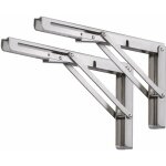 Trimec - equerre pliable querres pour tagres, lot de 2 pcs support d'tagre pliant en acier inoxydable, ...