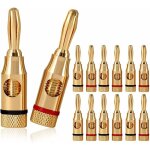 Erhope - 12pcs fiches bananes, premium 24k connecteur plaqu� or pour hifi haut - parleur, c�ble enceinte, ...
