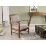 Macabane - dak - fauteuil hexago bois teck tissu vert scandi