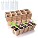 Lot de 10 pots de tourbe, 100 cellules biodgradables pour semis d'intrieur et d'extrieur, comprend ...