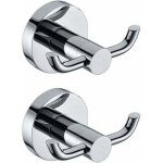 Ersandy - lot de 2 pat�res murales modernes en chrome poli en laiton massif double porte - serviettes ...