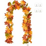 Ersandy - 2 pices artificielles feuilles automne guirlande, feuilles d'rable vigne artificielle rable ...