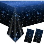 Ersandy - 2pcs nappe � ciel etoil�, 137x274cm rectangulaire nappe, nappes de f�te, nappe imperm�able ...