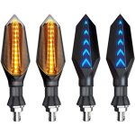 Ersandy - 4 pi�ces 12 v universel indicateur de clignotant de moto clignotant ambre lumi�re double couleur ...