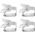 Ersandy - lot de 4 pinces  nappe en acier inoxydable pinces  nappe pinces  nappe couvertures de support ...