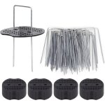 Ersandy - 50 piquets de jardin ave rondelles, piquets de fixation en acier galvanis� pour baches agraphes ...