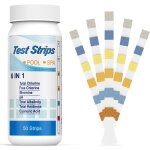6 en 1 bandelettes de test pour piscine brome spa therme, bandes test qualit d'eau sur chlore total ...