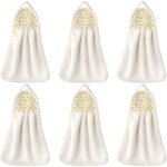Ersandy - 6 pcs suspendus essuie - mains corail polaire serviette serviette dabsorption deau pour la ...
