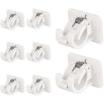 8 pi�ces fixations sans per�age tige, support tringle � rideau auto adh�sif, supports crochet draperie, ...