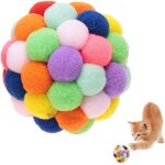 Ersandy - balles color�es pour chat, balle rebondissante en peluche faite � la main avec herbe � chat ...