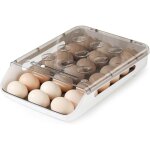 Ersandy - bo�te de rangement d'oeufs empilable boite a oeufs en plastique rangement oeuf frigo avec couvercle ...