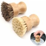 Ersandy - brosse vaisselle en bambou brosse vaisselle en bois brosse  pot de poils brosse champignon ...