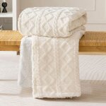 Ersandy - couverture 100x150cm plaid polaire sherpa en laine pelucheuse et douce � poils chauffant pour ...