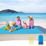 Ersandy - couverture de plage anti sable tapis de plage impermable 210 x 200 cm 4 coins de fixation ...