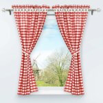 Ersandy - ensemble de 2 pices de rideaux opaque perfors avec 2 embrasses motif  carreaux dcoration ...