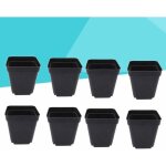 Godet pour semis noir 50pcs - carr pots de plantes en plastique - petit pot de fleur interieur exterieur ...