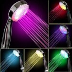 Ersandy - intetech pommeau de douche led 7 couleurs, multicolore, ajustement universel