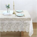 Ersandy - nappe en dentelle blanche 150 300cm en dentelle brode superposition de dentelle pour mariage ...