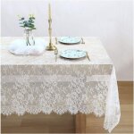 Ersandy - nappe en dentelle blanche 150 300cm en dentelle brod�e superposition de dentelle pour mariage ...