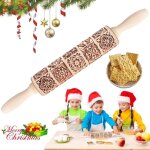 Ersandy - rouleau � p�tisserie en relief, rouleau � p�tisserie en bois, rouleau de no�l en relief, 3d ...