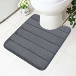 Tapis de toilette en mousse à mémoire de forme antidérapant avec découpe 50 x 60 cm, absorbant, lavable ... Tapis de toilette en mousse à mémoire de forme antidérapant avec découpe 50 x 60 cm, absorbant, lavable ...