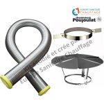 Poujoulat - kit tubage flexible double peau inox diam�tre 150 + collier de fixation haute + chapeau longueur ...