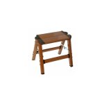 Escabeau marchepied pliable aluminium couleur bois - hauteur 29. 5cm