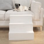 Scala pour animaux de compagnie en bois massif du pin 40x37. 5x35 cm diverses couleurs couleur : blanc ...