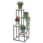 Escalier pour fleurs mtal noir bois 90 cm escalier pour plantes porte - fleurs 96349 colonne pour fleurs ...
