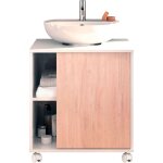 Esencia meuble salle de bain sous lavabo avec ou sans colonne pied blanc - briebe