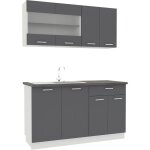 Esilo am�nagement de la cuisine, cuisine modulaire 140 cm blanc, gris.