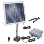Kit pompe de bassin solaire esotec 15 / 550 led avec accumulateur life 12, 8v / 4ah 101937