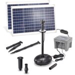 Kit pompe de bassin solaire esotec 70 / 2800 led avec accumulateur life 12, 8v / 12ah 101940